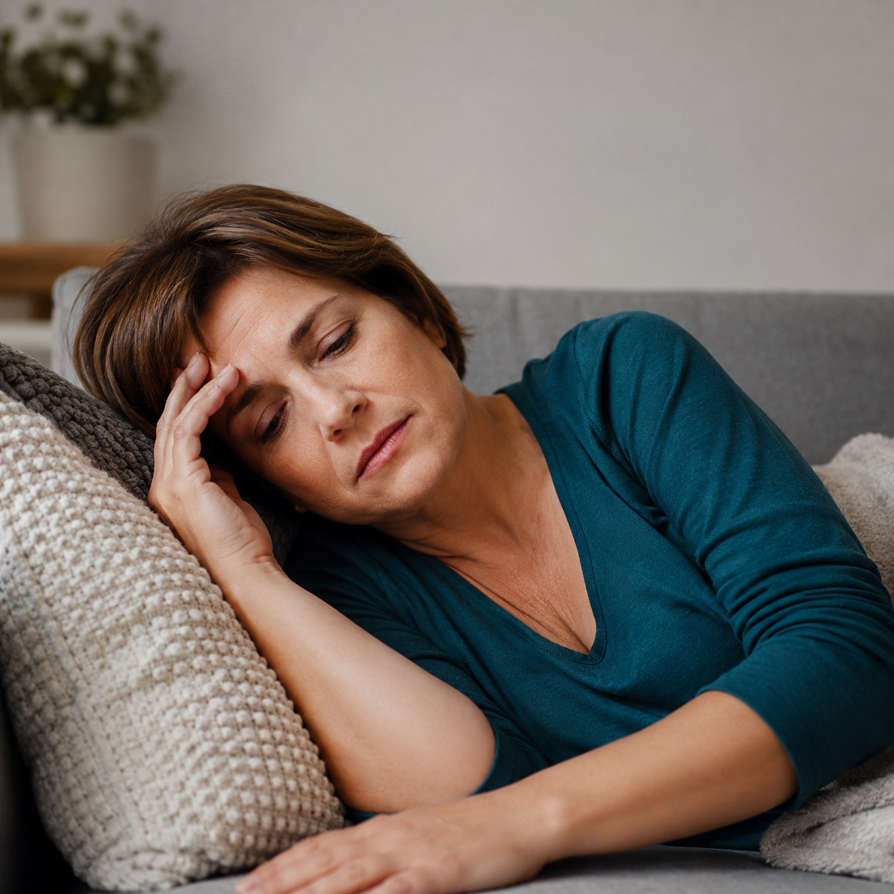 Person resting while feeling exhausted